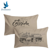 GỐI TRANG TRÍ IN, THÊU HỌA TIẾT VỀ PHỐ CỔ HỘI AN